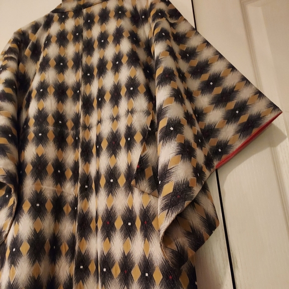 Vintage 30's - 40's geometric Art Deco silk kimono from Japan - Picture 14 of 16
